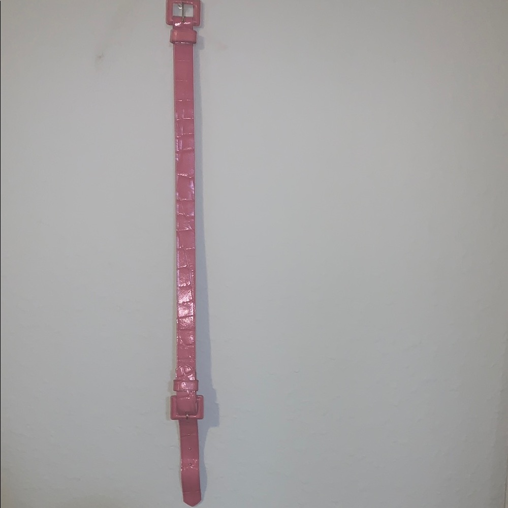 Pink Crocodile Pattern Genuine Leather Belt